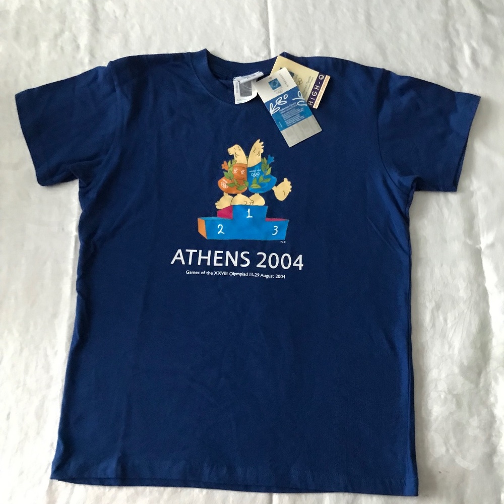 2004 Athens Olympics Child’s Unisex T Shirt NWT Size kids 10 /XL